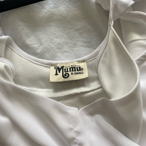 Show Me Your Mumu Ivory White Flutter Low Back Mini Dress - Picture 6 of 7